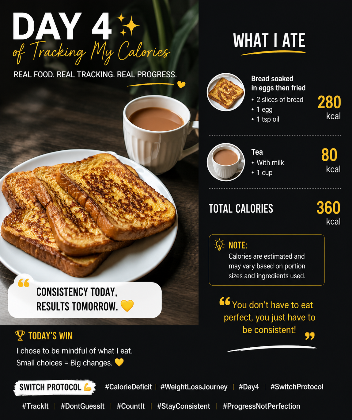 ✨ Day 4 of Tracking My Calories Another day, another meal... · @Sonto on CashChat