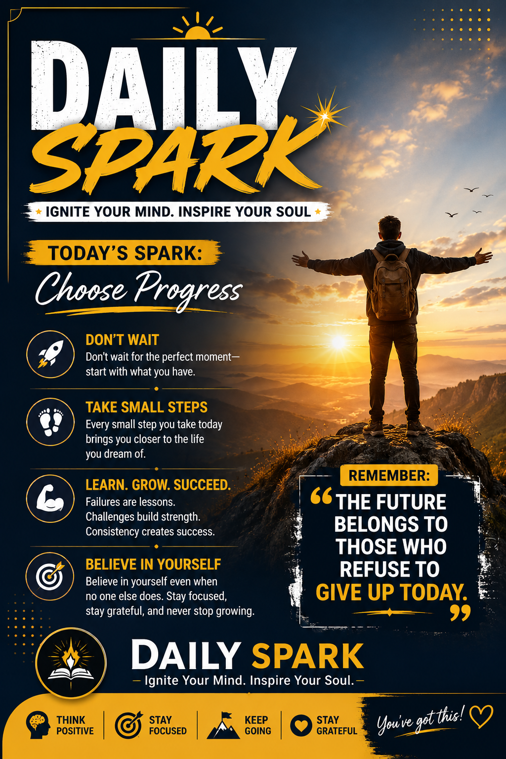 🌟 DAILY SPARK | July 17, 2026 "Success is built one small... · @Daily Spark on CashChat