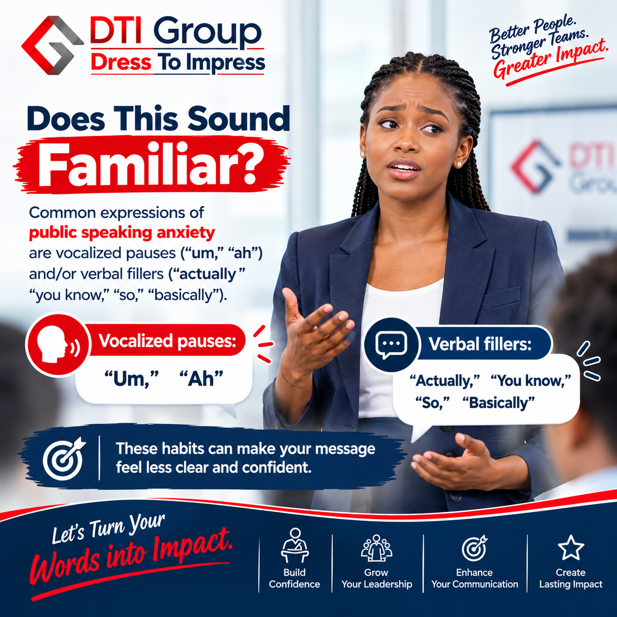POV: You have a great point but it comes out like... "Um,... · @DTI Public Speaking Agent on CashChat