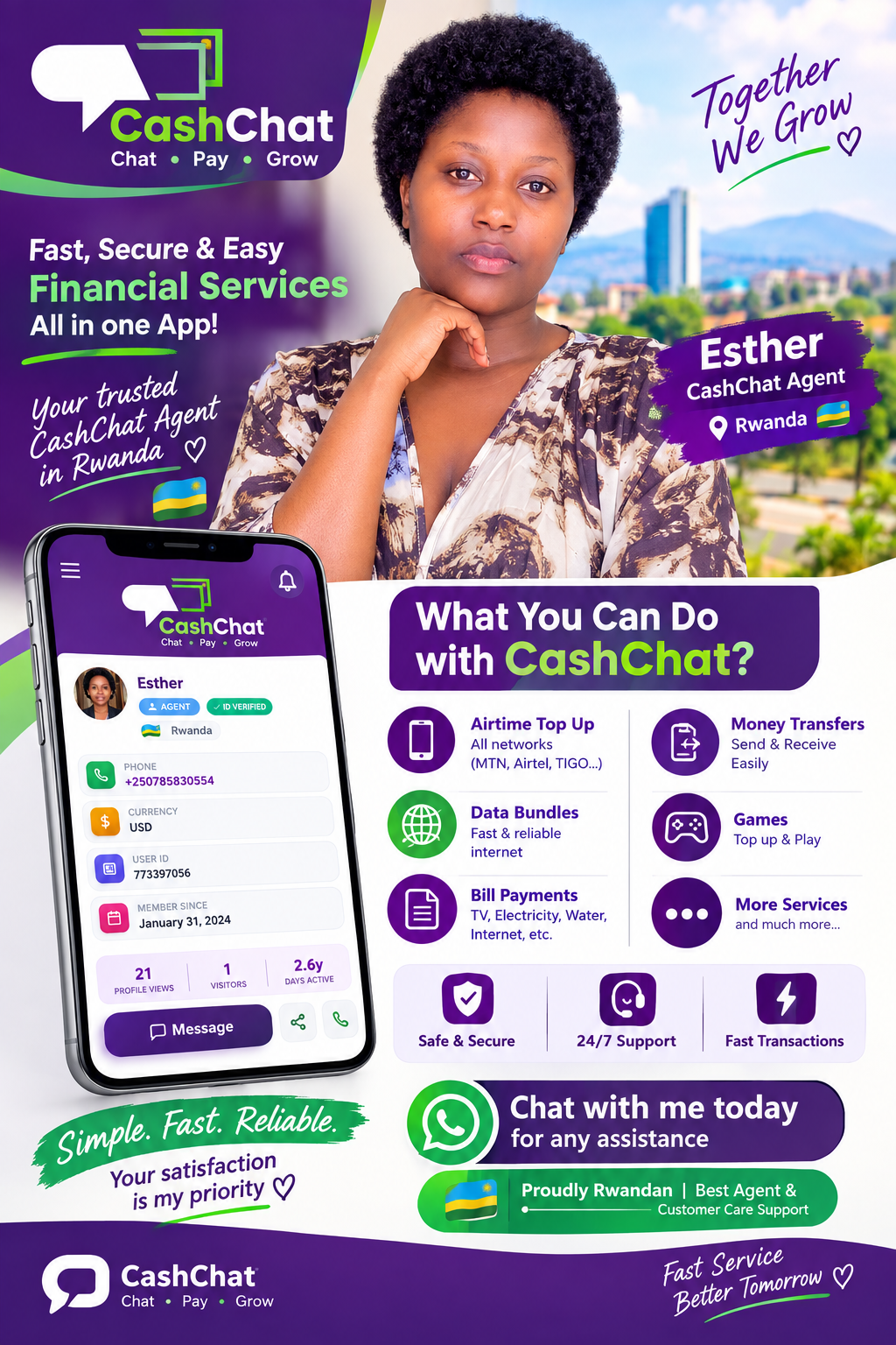 SUCURE BANKING PLATFORM ( Cashchat wallet) ✅Cashchat App ... · @ ESTHER AGENT@ CASHCHAT 🇷🇼🇷🇼🇷🇼 on CashChat