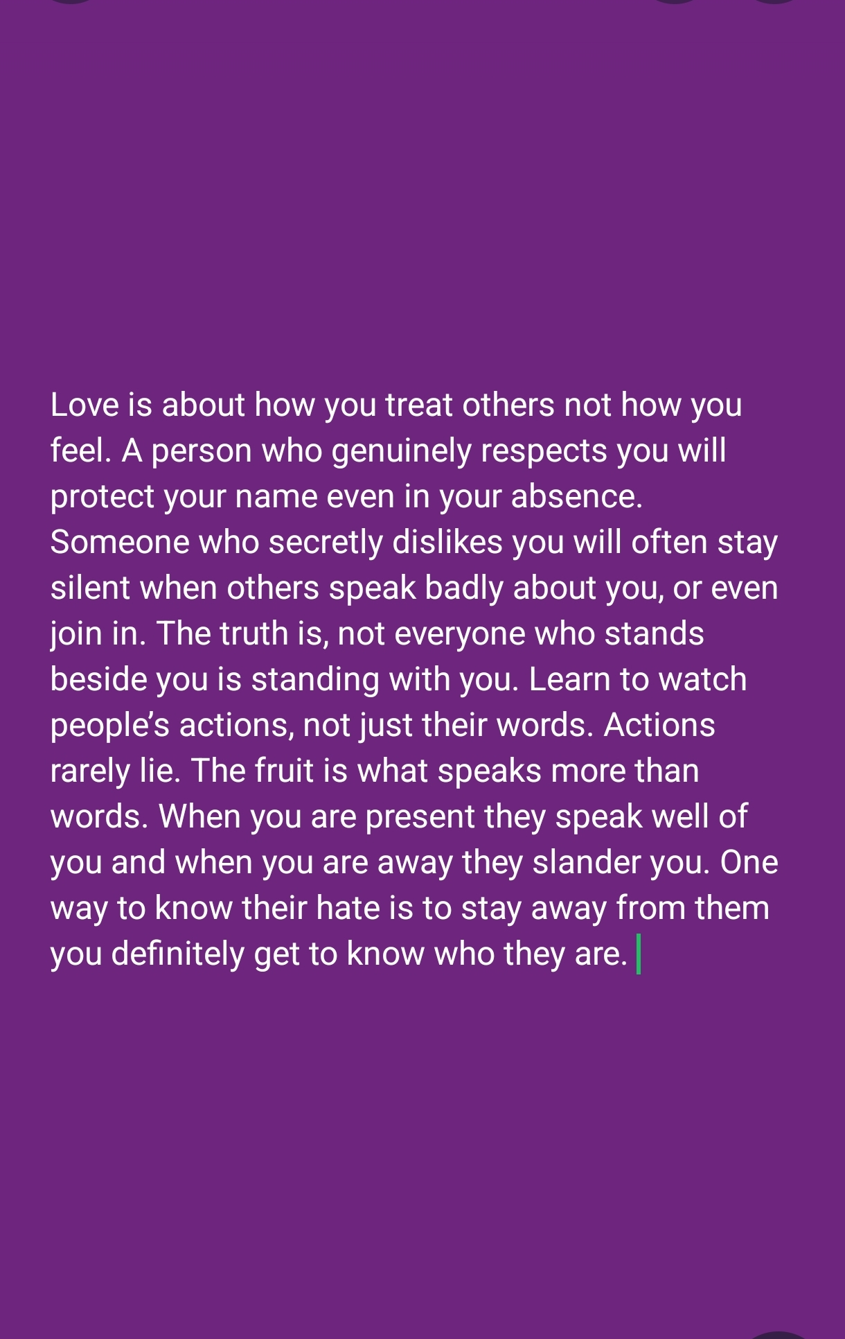 Love is about how you treat others not how you feel. A pe... · @Asher Namanya on CashChat